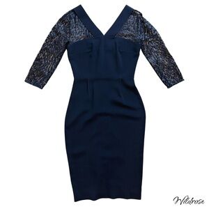 Roland Mouret Black Lace Body-Con Dress | Size 8 (US)